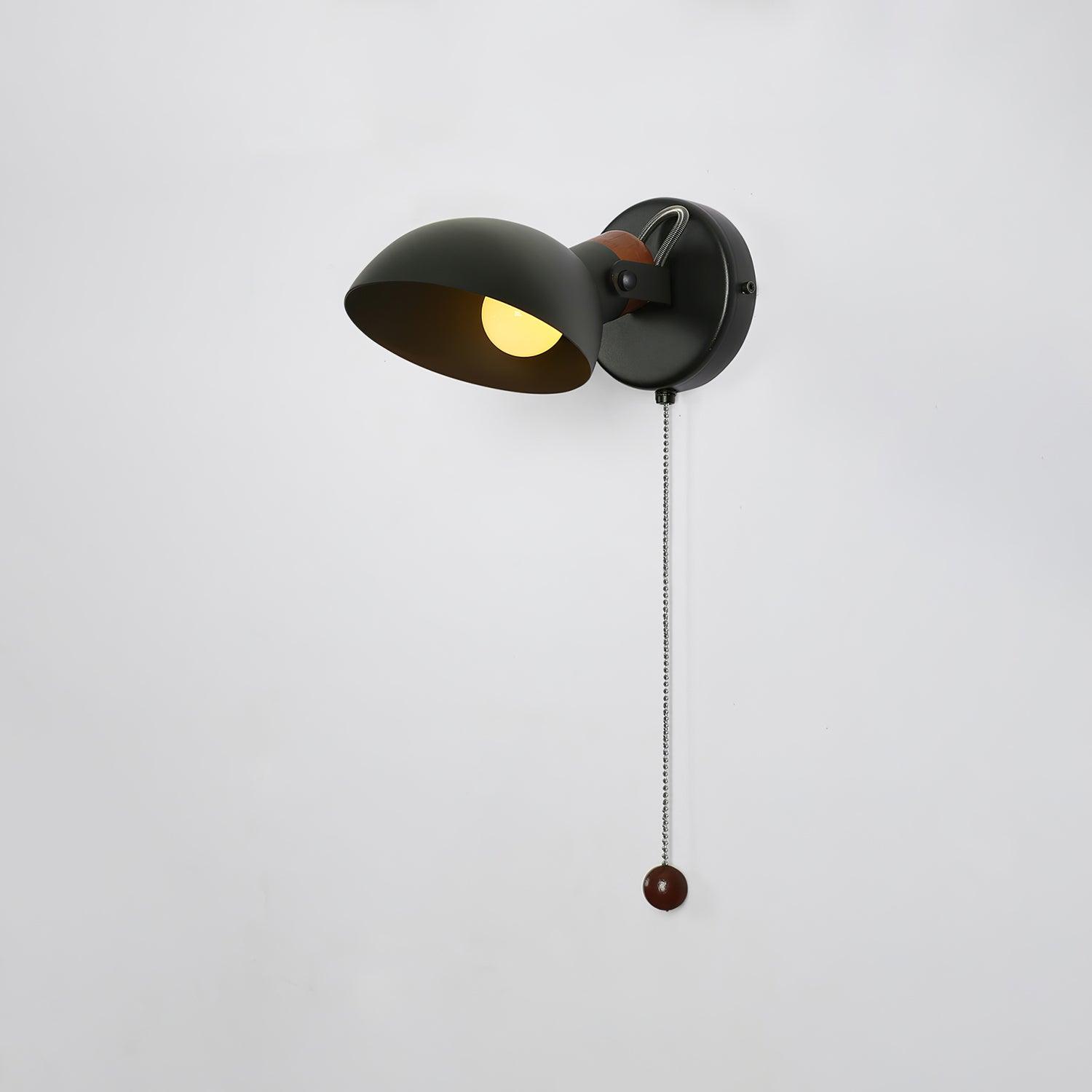Modern Adjustable Metal Wall Sconce with 180 Degree Rotating Head and Pull Cord Switch