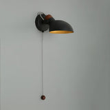 Modern Adjustable Metal Wall Sconce with 180 Degree Rotating Head and Pull Cord Switch