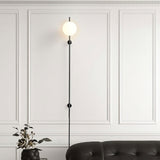 Modern Adjustable Plug In Wall Sconce Lighting with White Glass Globe Shade