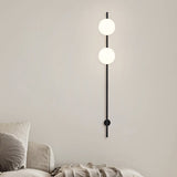 Modern Adjustable Plug In Wall Sconce Lighting with White Glass Globe Shade