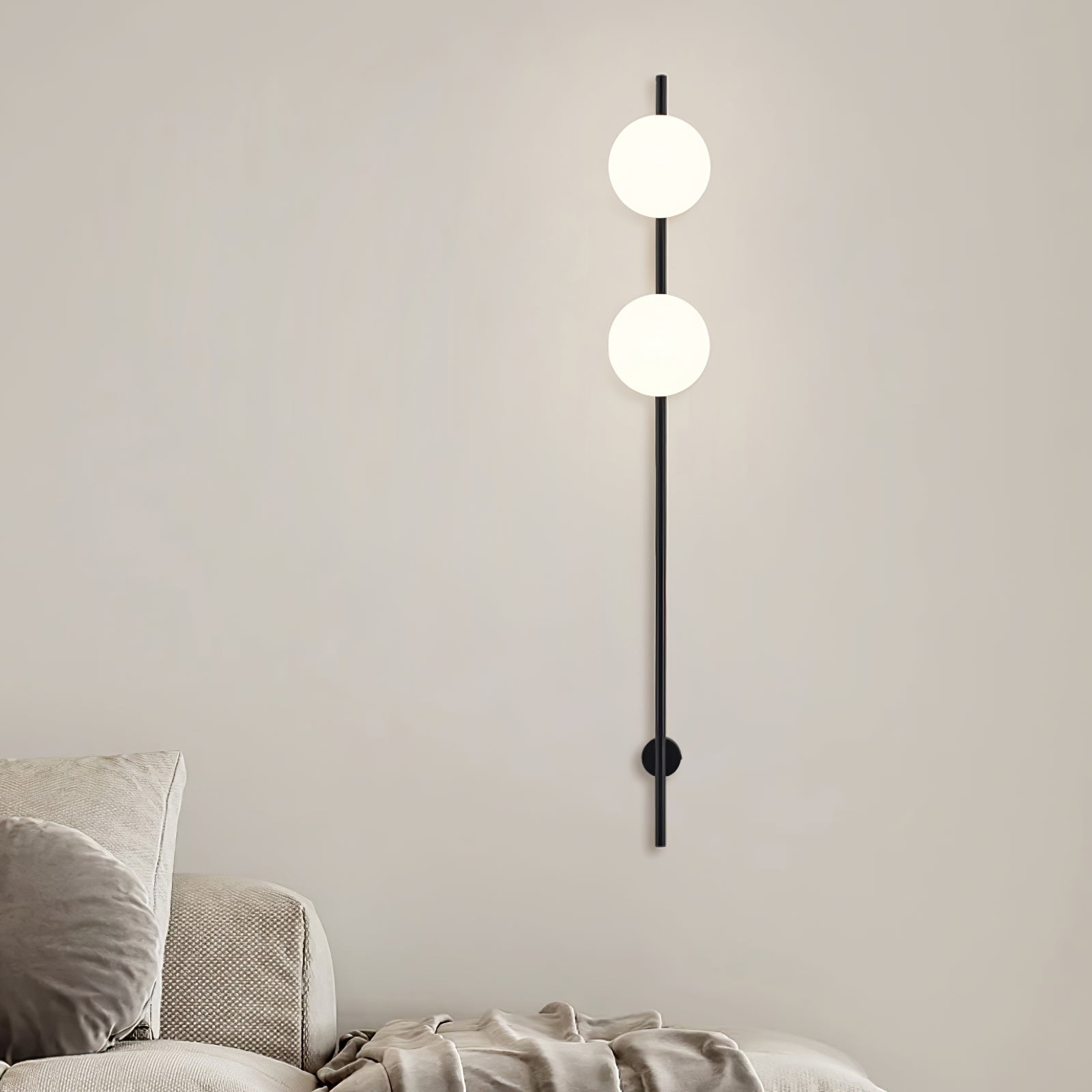 Modern Adjustable Plug In Wall Sconce Lighting with White Glass Globe Shade