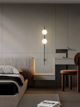 Modern Adjustable Plug In Wall Sconce Lighting with White Glass Globe Shade