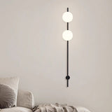 Modern Adjustable Plug In Wall Sconce Lighting with White Glass Globe Shade