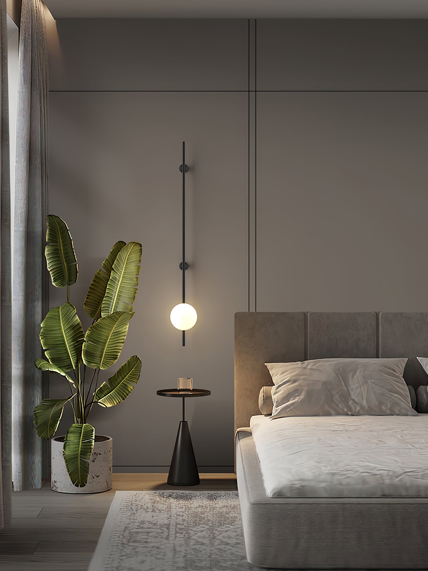 Modern Adjustable Plug In Wall Sconce Lighting with White Glass Globe Shade