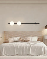 Modern Adjustable Plug In Wall Sconce Lighting with White Glass Globe Shade