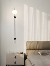 Modern Adjustable Plug In Wall Sconce Lighting with White Glass Globe Shade
