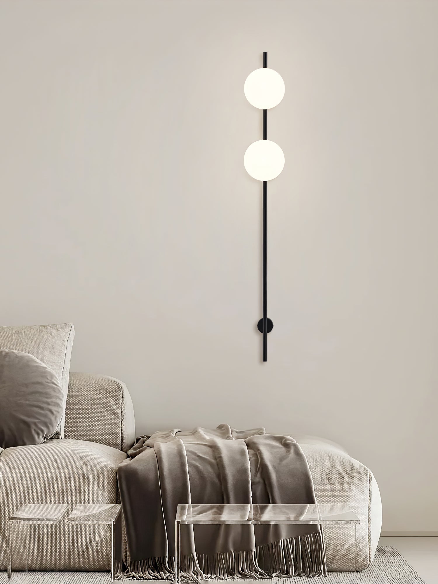 Modern Adjustable Plug In Wall Sconce Lighting with White Glass Globe Shade