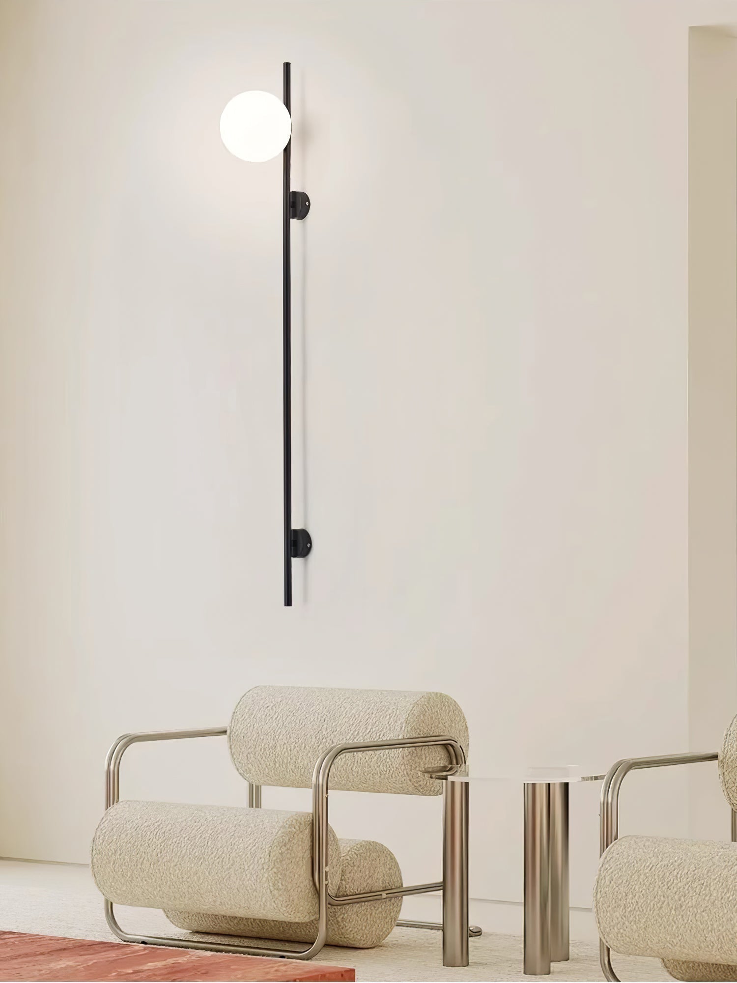 Modern Adjustable Plug In Wall Sconce Lighting with White Glass Globe Shade