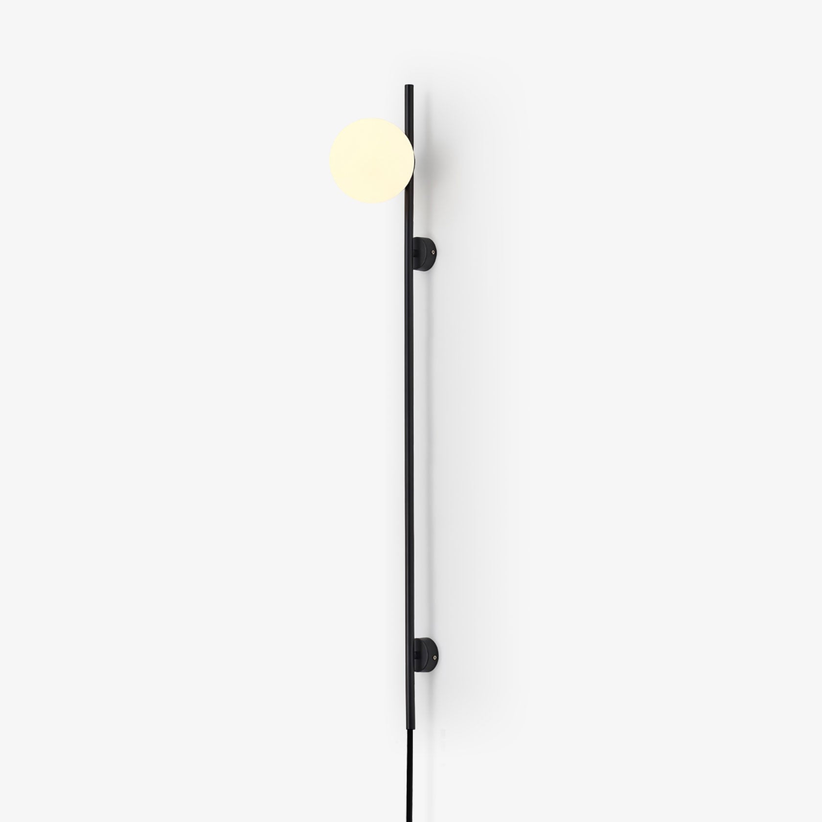 Modern Adjustable Plug In Wall Sconce Lighting with White Glass Globe Shade