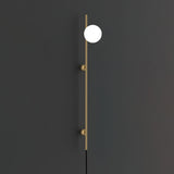 Modern Adjustable Plug In Wall Sconce Lighting with White Glass Globe Shade