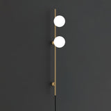 Modern Adjustable Plug In Wall Sconce Lighting with White Glass Globe Shade
