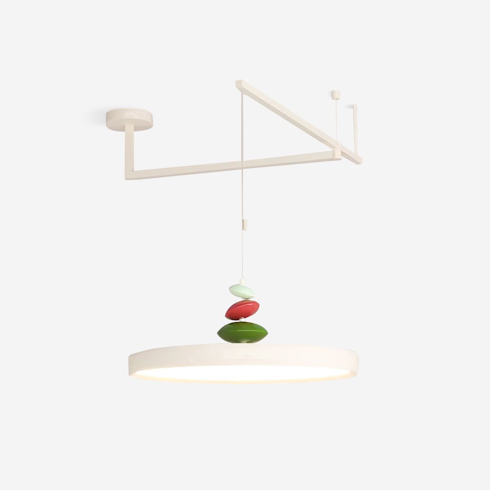 Modern Adjustable Swing Arm Stone Shape LED Pendant Light for Kitchen and Dining Room