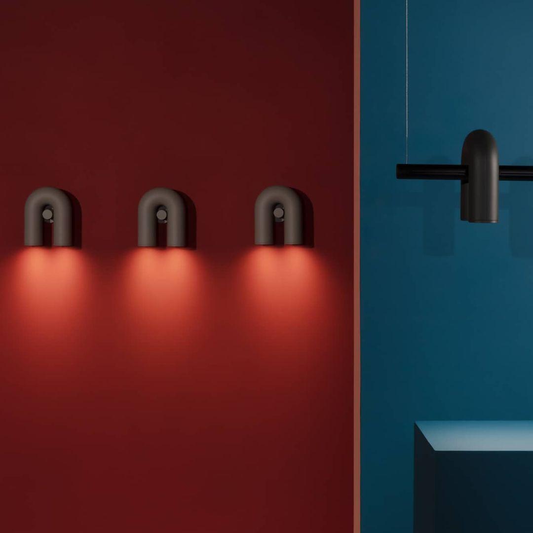 Modern Adjustable U-Shaped LED Wall Lamp Set of 2 Indoor Sconce for Living Room and Bedroom