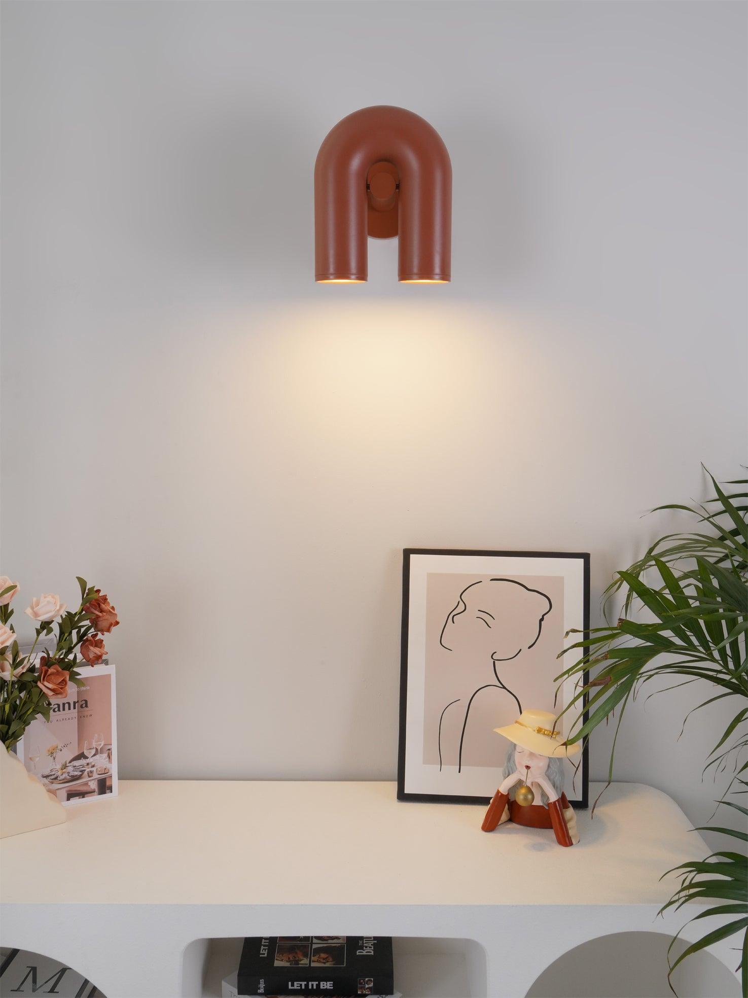 Modern Adjustable U-Shaped LED Wall Lamp Set of 2 Indoor Sconce for Living Room and Bedroom