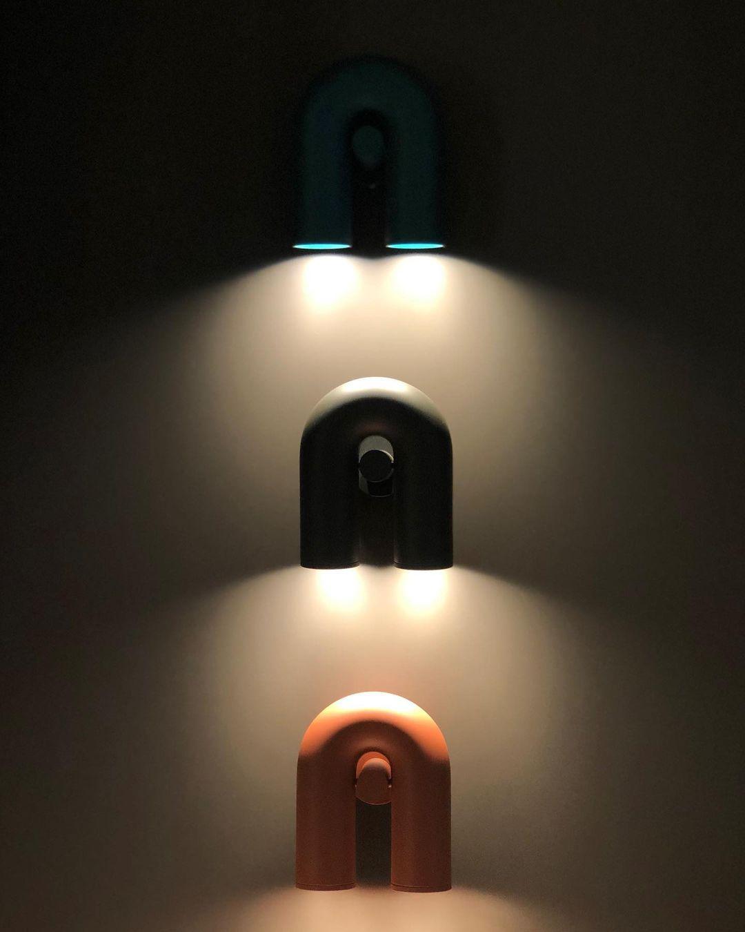Modern Adjustable U-Shaped LED Wall Lamp Set of 2 Indoor Sconce for Living Room and Bedroom