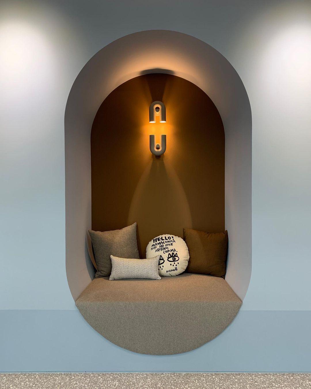 Modern Adjustable U-Shaped LED Wall Lamp Set of 2 Indoor Sconce for Living Room and Bedroom
