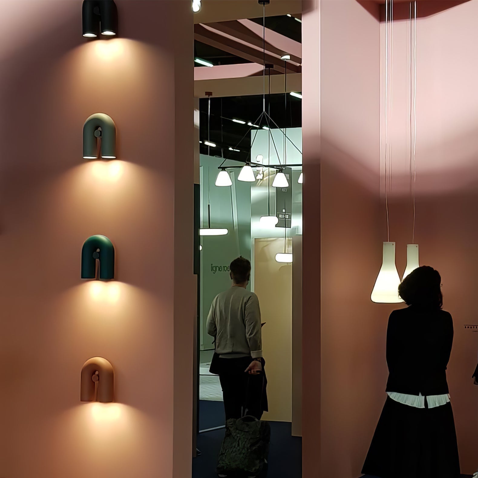 Modern Adjustable U-Shaped LED Wall Lamp Set of 2 Indoor Sconce for Living Room and Bedroom