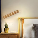 Modern Adjustable Wood Rectangular LED Wall Sconce 3 Step Dimming Minimalist Nordic Interior Light
