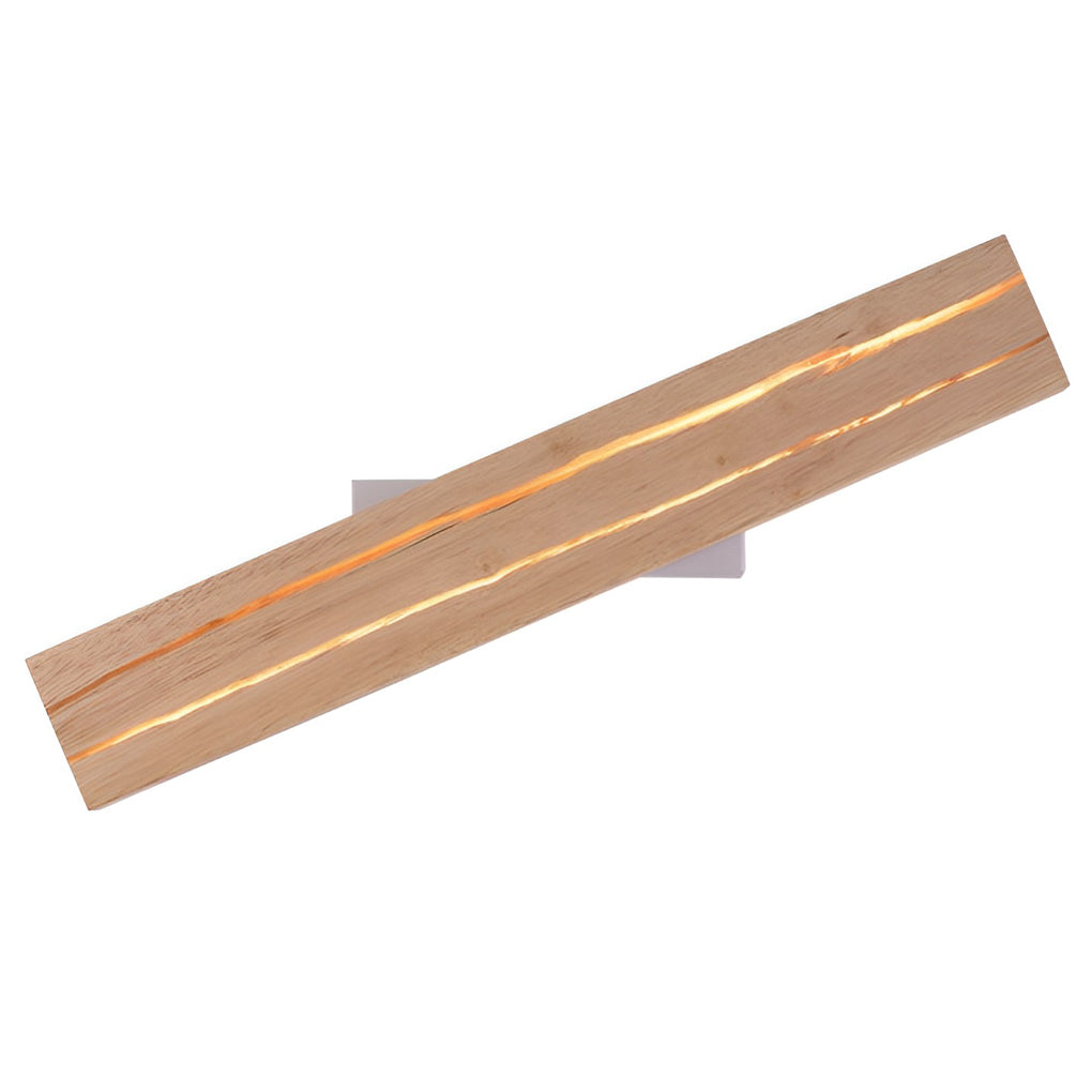 Modern Adjustable Wood Rectangular LED Wall Sconce 3 Step Dimming Minimalist Nordic Interior Light
