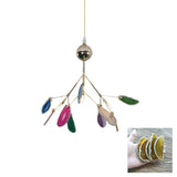 Modern Agate Flake Crown Chandelier Natural Onyx Stone Pendant Light in Gold
