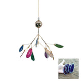 Modern Agate Flake Crown Chandelier Natural Onyx Stone Pendant Light in Gold