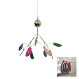 Modern Agate Flake Crown Chandelier Natural Onyx Stone Pendant Light in Gold