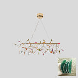 Modern Agate Flake Crown Chandelier Natural Onyx Stone Pendant Light in Gold