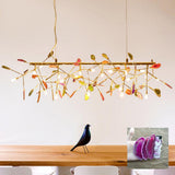 Modern Agate Flake Crown Chandelier Natural Onyx Stone Pendant Light in Gold