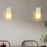Modern Alabaster and Brass Vertical Wall Sconce Luxury Stone Bracket Lamp