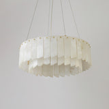 Modern Alabaster Cascade Tiered Chandelier with Brass Finish Luxury Ceiling Pendant Light
