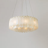 Modern Alabaster Cascade Tiered Chandelier with Brass Finish Luxury Ceiling Pendant Light