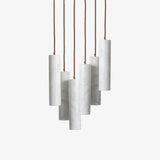 Modern Alabaster Cylinder Pendant Light Minimalist Natural Stone Droplet Hanging Lamp
