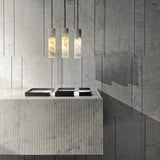Modern Alabaster Cylinder Pendant Light Minimalist Natural Stone Droplet Hanging Lamp