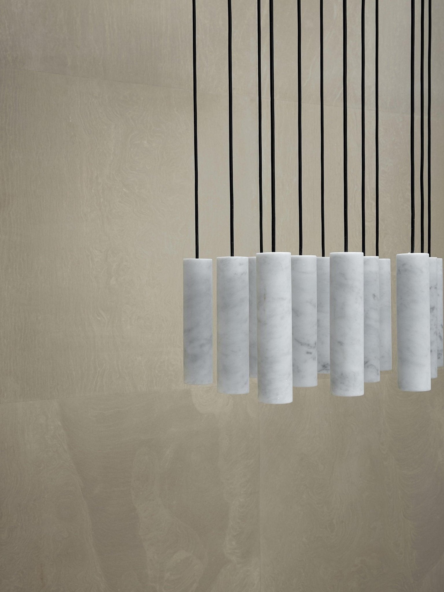 Modern Alabaster Cylinder Pendant Light Minimalist Natural Stone Droplet Hanging Lamp