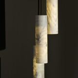 Modern Alabaster Cylinder Pendant Light Minimalist Natural Stone Droplet Hanging Lamp