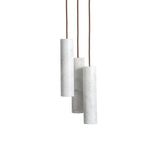 Modern Alabaster Cylinder Pendant Light Minimalist Natural Stone Droplet Hanging Lamp
