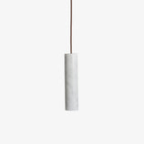 Modern Alabaster Cylinder Pendant Light Minimalist Natural Stone Droplet Hanging Lamp