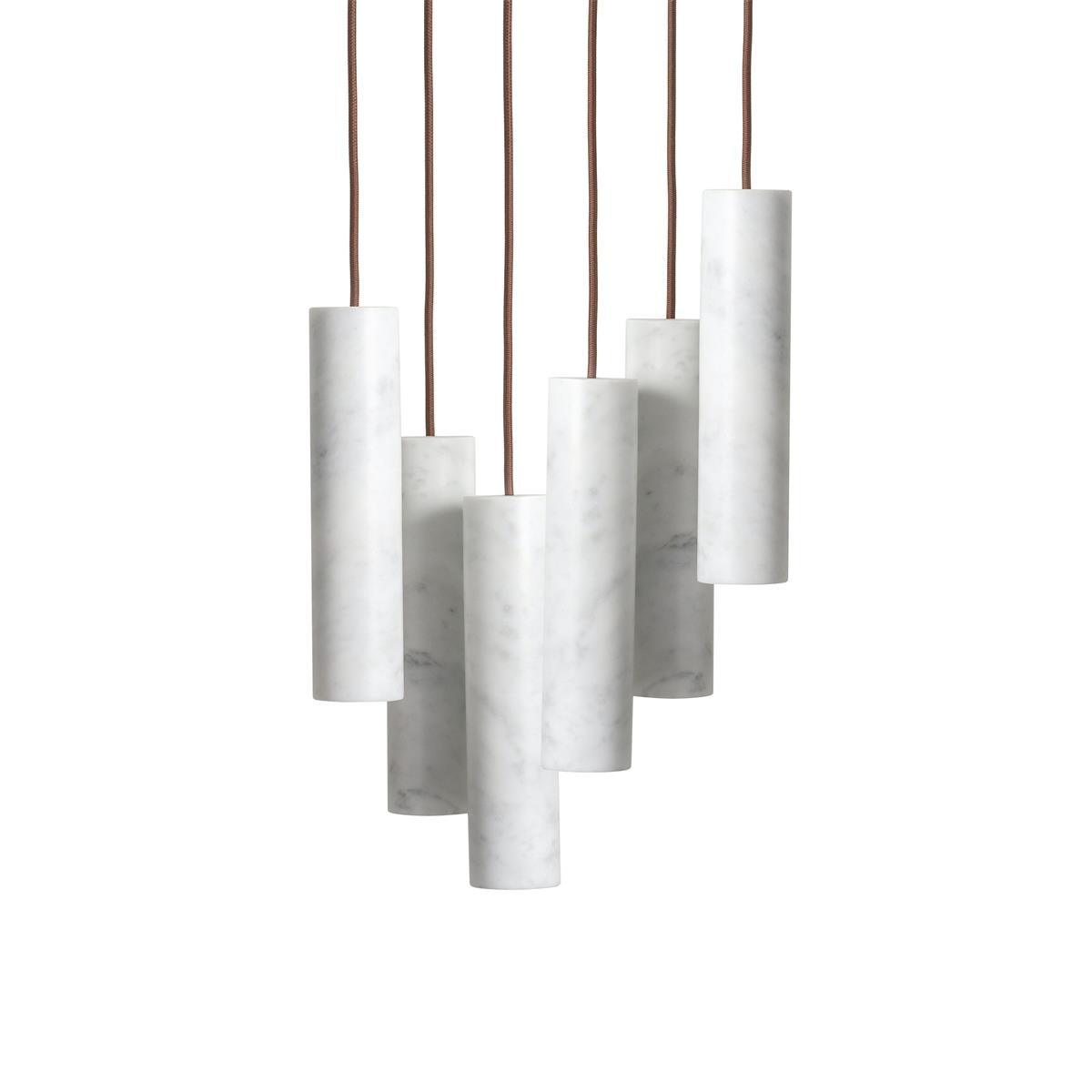 Modern Alabaster Cylinder Pendant Light Minimalist Natural Stone Droplet Hanging Lamp