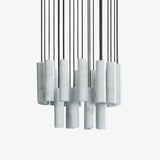 Modern Alabaster Cylinder Pendant Light Minimalist Natural Stone Droplet Hanging Lamp