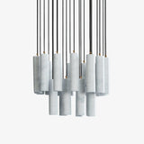 Modern Alabaster Cylinder Pendant Light Minimalist Natural Stone Droplet Hanging Lamp