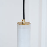 Modern Alabaster Cylinder Pendant Light Minimalist Natural Stone Droplet Hanging Lamp