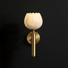 Modern Alabaster Floral Wall Lamp with Brass Finish for Luxury Indoor Decor