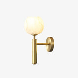 Modern Alabaster Floral Wall Lamp with Brass Finish for Luxury Indoor Decor