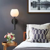 Modern Alabaster Floral Wall Lamp with Brass Finish for Luxury Indoor Decor