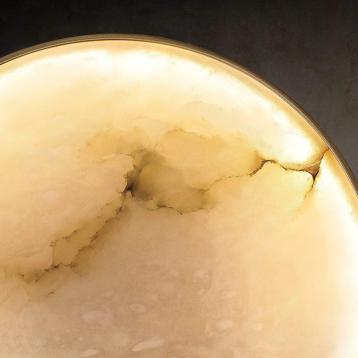 Modern Alabaster LED Wall Lamp Gold Sconce Set of Two for Living Room and Bedroom