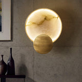 Modern Alabaster LED Wall Lamp Gold Sconce Set of Two for Living Room and Bedroom