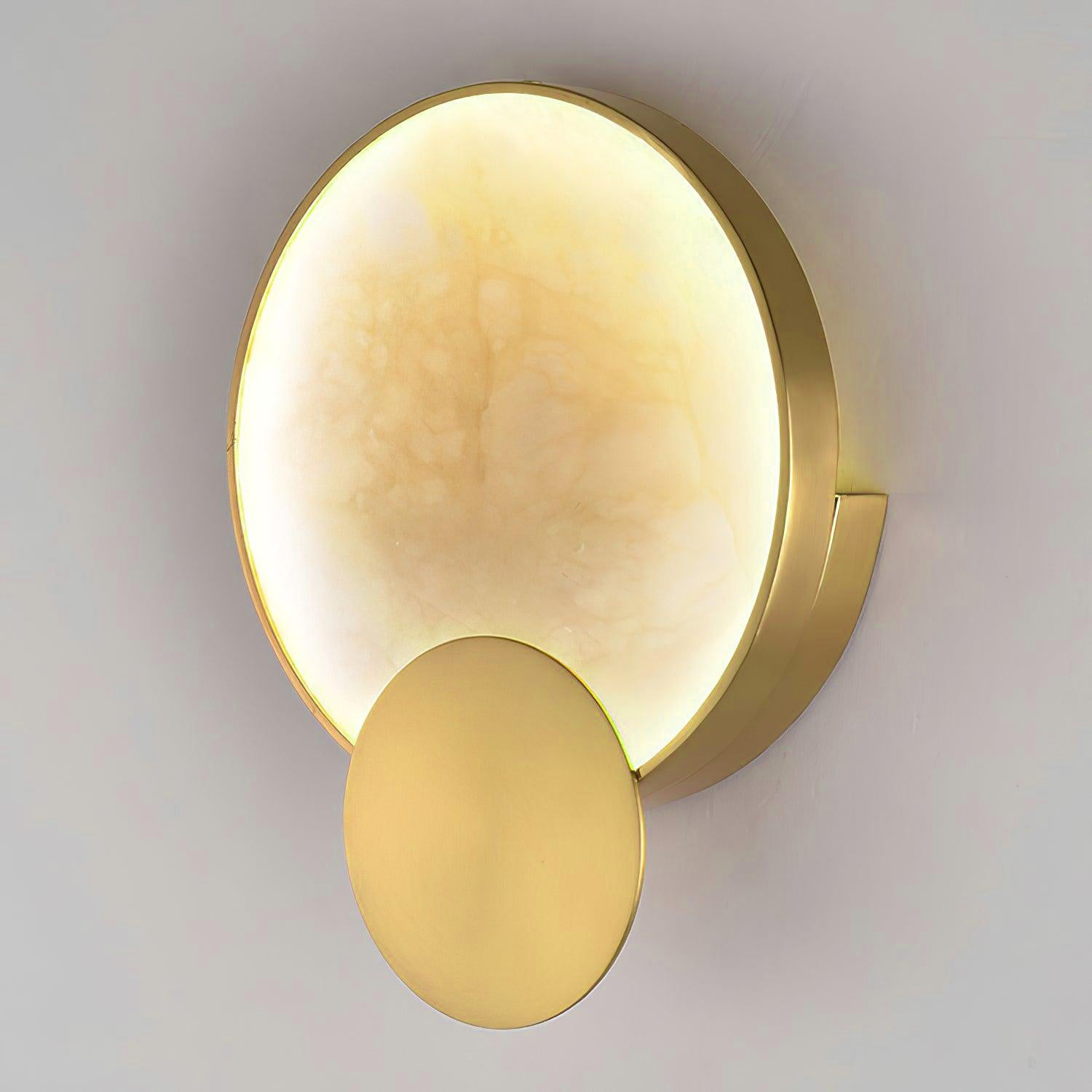 Modern Alabaster LED Wall Lamp Gold Sconce Set of Two for Living Room and Bedroom