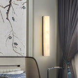 Modern Alabaster LED Wall Sconce Luxury Natural Stone Brass Sconce Light for Indoor Decor