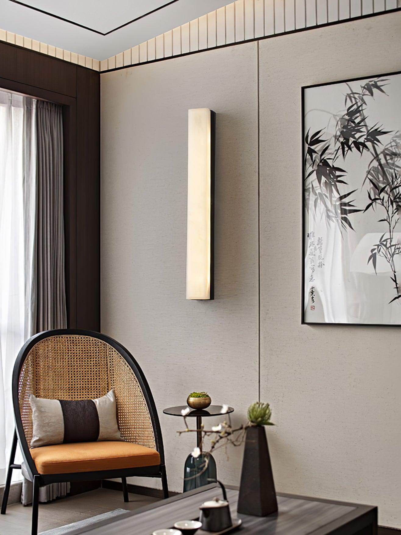 Modern Alabaster LED Wall Sconce Luxury Natural Stone Brass Sconce Light for Indoor Decor