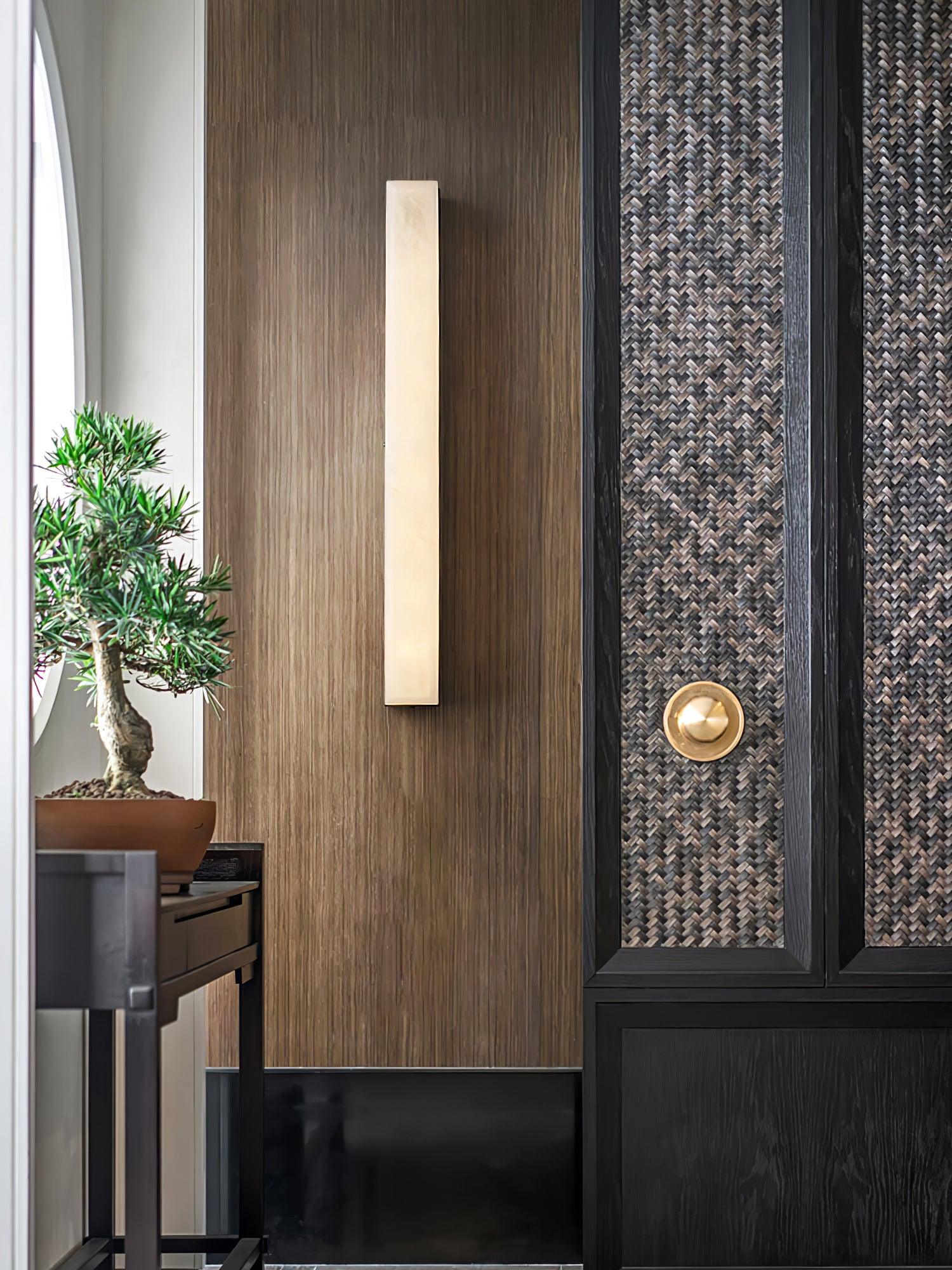 Modern Alabaster LED Wall Sconce Luxury Natural Stone Brass Sconce Light for Indoor Decor